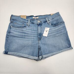 Levi's Mid-Length Mid Rise Cuffed Jean Shorts Women's Size 33 Light Wash‎ NWT